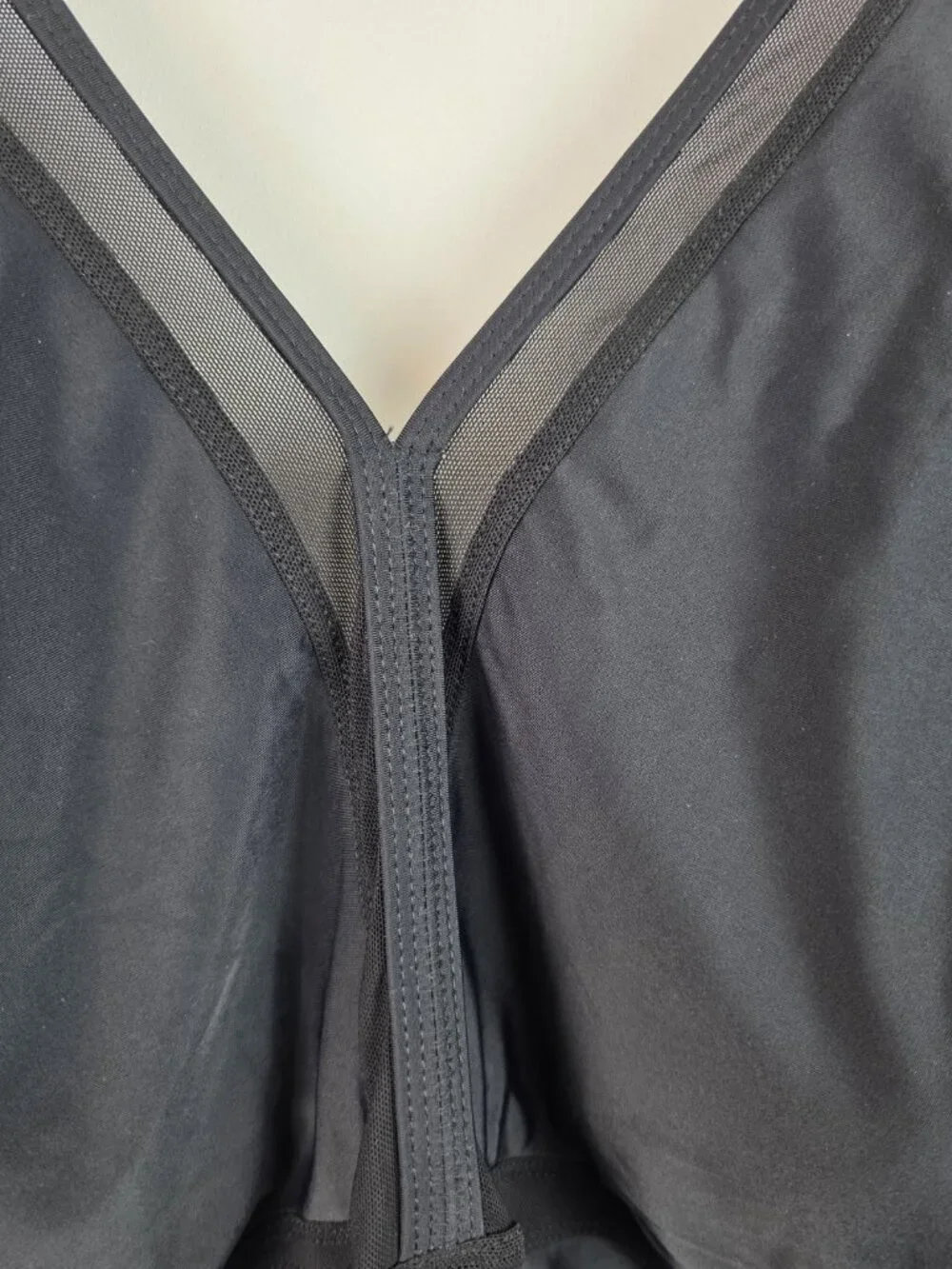 Nicole Miller Women's One Piece Swimsuit Plus Size 1X Black Sheer Swim